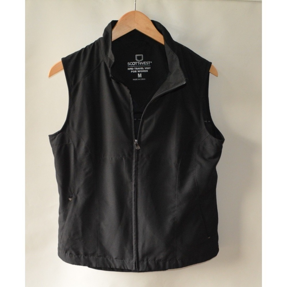 SCOTTeVEST Travel Vest for Women Medium Black – Full Zip – Good Condition
